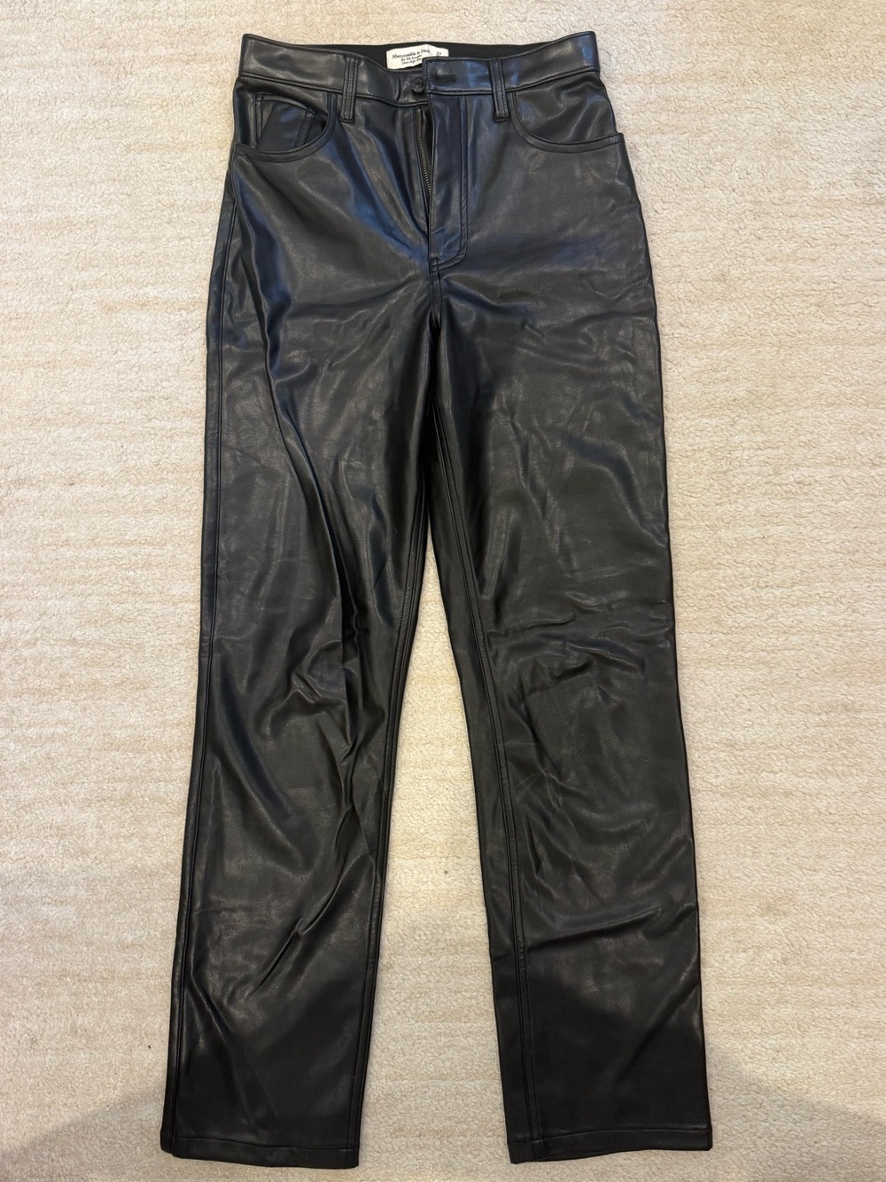 Abercrombie & Fitch Black Faux Leather Men's Pants